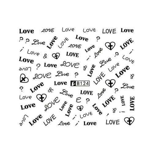 Nail Sticker Water Decals English Letter Love Words Nails Stickers Slider Art Design Decorations Accessoires Manicure Adhesive