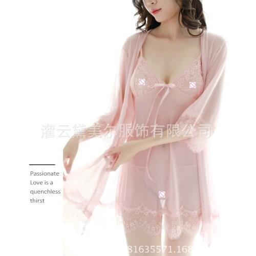 Newest Sexy Lingerie For Women Sexy underwear Ladies Lace Transparent Erotic Lingerie Night Dress Suit Robe T-string SL033