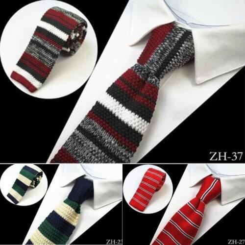 Ricnais Brand New Design Fashion Knit Tie For Men Slim Knitted Neck Ties Cravate Narrow Skinny Neckties For Men Wedding Party