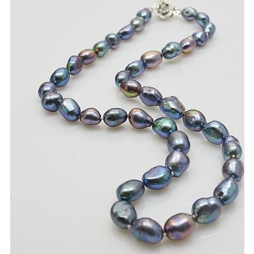 Charming Women Gift Real Pearl Jewelry,45cm Genuine Freshwater Pearl Necklace Flower Silvers Clasp,Birthday Party Jewellery