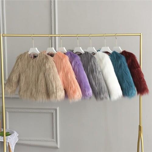 Baby Girl Clothes 2021 Winter Girls Faux Fur Coat Cotton Padded Beach Wool Children Jacket for Kids Clothes Girls Warm Parka