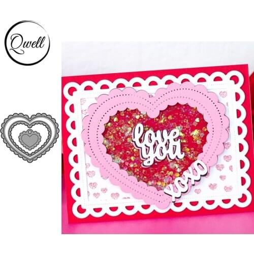 QWELL Fancy Scallop Love Heart Metal Cutting Dies Stencil DIY Scrapbooking Craft Paper Cards Decor Template 2020 New