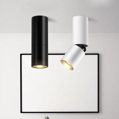 Dimmable 360 Degrees Rotatable Retractable Surface Mounted Downlight 10W 12W 15W 20W COB LED Ceiling Spot Lights AC 110V 220V