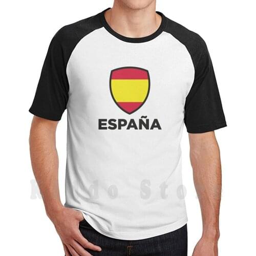 National Flag Of Spain T Shirt Diy Big Size 100% Cotton Flag Mallorca Spain Bullfight Vacations Flamenco Football