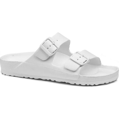 Women Men Couple Slippers Summer Light Buckled Black White Turquoise Colors Pool Beach Daily Slip-Resistant Outsole Eva Material Trend 2021