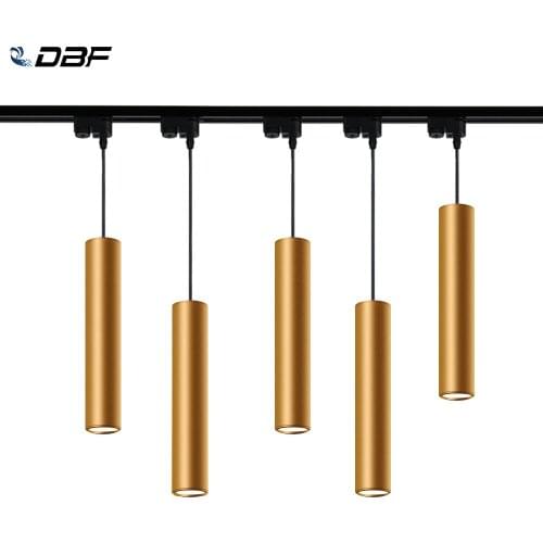 [DBF]Modern LED Track Rail Long tube 5W Pendant Lamp Island Bar Counter Shop Room Kitchen light fixtures hanglamp luminaire 220V
