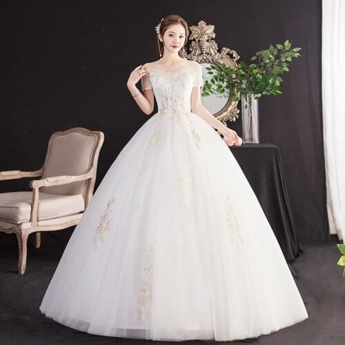 Wedding Dress The Latest High-end Charm 2021 One-shoulder New Bridal Short-sleeved Tube