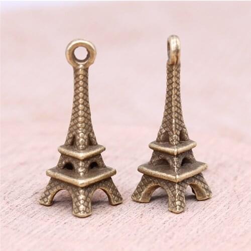 WYSIWYG 20pcs Charms 3D Eiffel Tower Paris 23x9x9mm Antique Making Pendant Fit Vintage Tibetan Silver Color DIY Handmade Jewelry