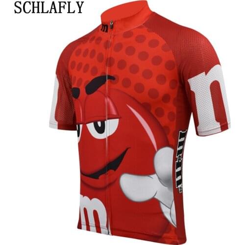 Funny red mm cycling jersey short sleeve full-zipper summer bike wear jersey road jersey clothing bicycle clothes schlafly