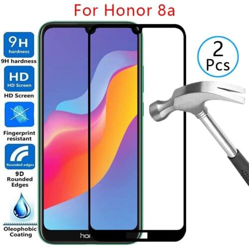 9d screen protector tempered glass case for huawei honor 8a prime pro cover on honor8a honer 8 a a8 protective phone coque bag