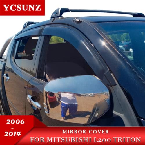Mirror Cover For Mitsubishi L200 Triton 2006 2007 2008 2009 2010 2011 2012 2013 2014 Double Cab Chrome Black Carbon Fiber