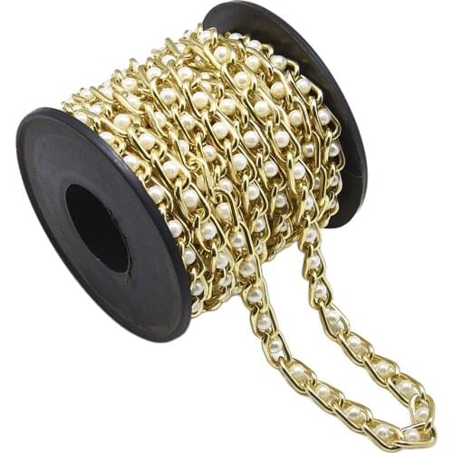 16.4ft Pearl Cable Chain Jewelry Making Charms Chains for Pendant DIY Anklet Necklace Bracelets Accessories Clothes Findings