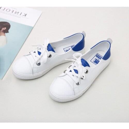 Women Casual Shoes 2019 Spring Summer Leather Shoes Woman Flats Lace-Up Fashion Lace-Up Breathable Shallow Women Sneakers XC-99