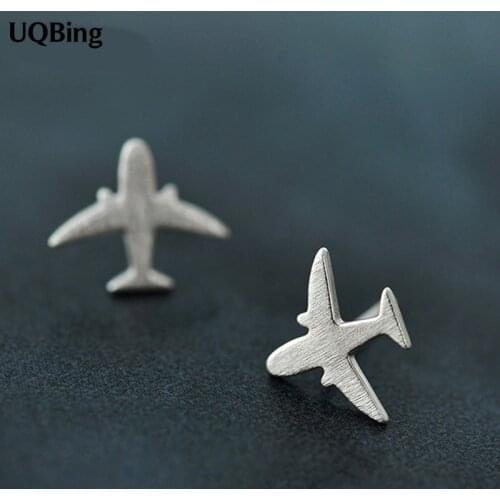 2018 New Fashion 925 Sterling Silver Model Aircraft Stud Earrings For Women Jewelry Free Shipping Brincos