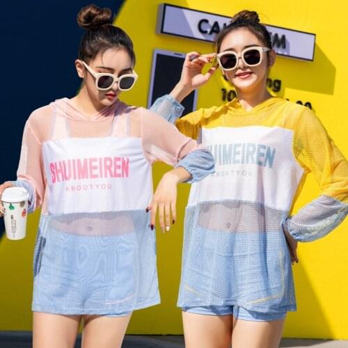 2021 New Fashion Swimwear Sports Wind Casual Blouse Sunscreen Beach Vacation Ladies Split Swimwear