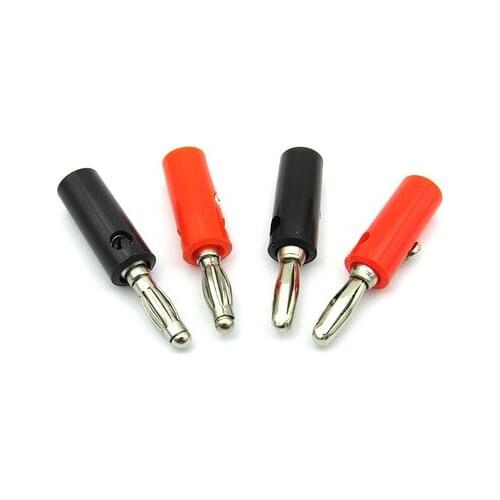 10PCS New 4mm Banana Plug Connector Jack Screw-type Banana Head Black and Red Color