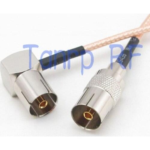 12in TV female jack to TV female jack right angle RF adapter connector 30CM Pigtail coaxial jumper extension cord cable RG316