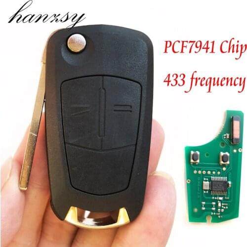 2 Buttons 433MHz Smart Key For Opel/Vauxhall Corsa D 2007-2012 /Meriva B 2010-2013 Car Flip Folding Remote Key PCF7941 Chip