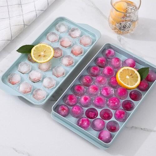 2Pcs Making Ice Cubes Water Mould With Spherical Diamond Suitable For Household Wine Glasses Refrigerator Freezer Reusable