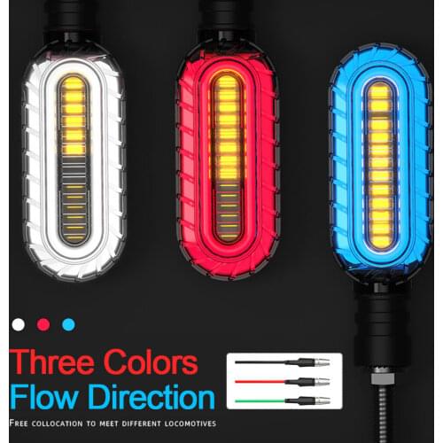 2PCS LED Turn Signal Light Motorcycle Stop Signals DRL Flowing Water Flasher 2 In 1 Blinker Tail Lamp Universal Moto Brake Light