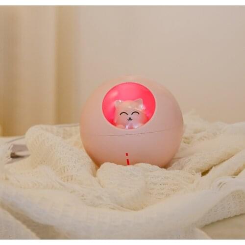 220ml Planet Cat Air Humidifier Ultrasonic Cool Mist Aroma Oil Diffuser Romantic Light USB Humidificador Household Desktop Spray