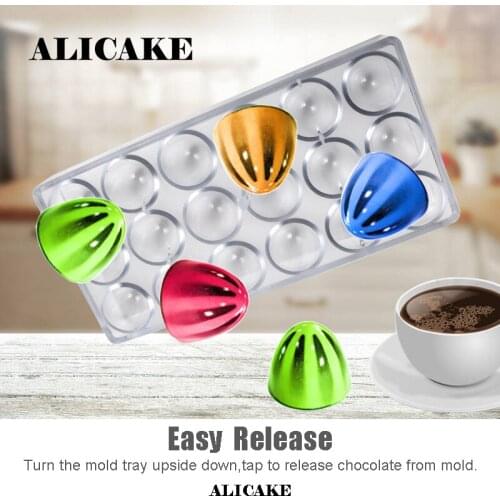 3D Polycarbonate Chocolate Mould Tray Form for Sphere Molde Chocolate Moulds Pans Baking Mold Pastry Cake Bakeware Tools
