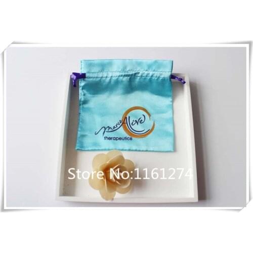 Customized Logo Satin pouch with logo free shipping