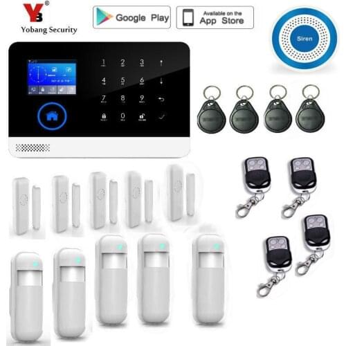 Yobang Security WIFI GSM 2G GPRS 8 languages Switch RFID card Wireless Home Security Arm Disarm Alarm system APP Remote Control