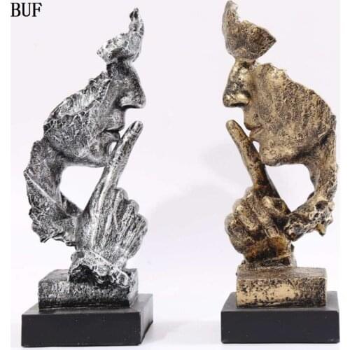 BUF HOME DECORATION MINIMALISTIC STATUE FASHION ABSTRACT QUIET MALE SCULPTURE HANDMADE RESIN CRAFT ART COLLECTION GIFT ORNAMENTS