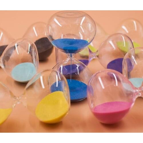 Clocks Sand Hourglass 5min/15min/30min Color Sand Timer Round Transparent Sandglass Room Home Decoration Red, Green, Blue, Pink