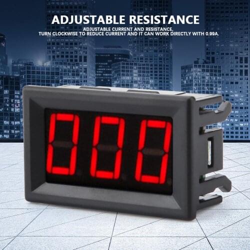 3 Digits LED Digital Ammeter/Ampere Meter Current Meter Panel Micro-Adjustment DC0-1A LED Amp Meter
