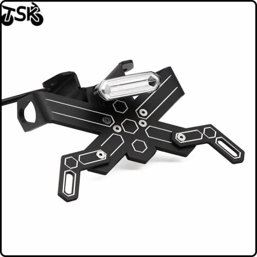 Motorcycle Rear License Plate Mount Holder and Turn Signal Light For YAMAHA MT07 FZ07 2014 - 2010 Tail light Function Red light