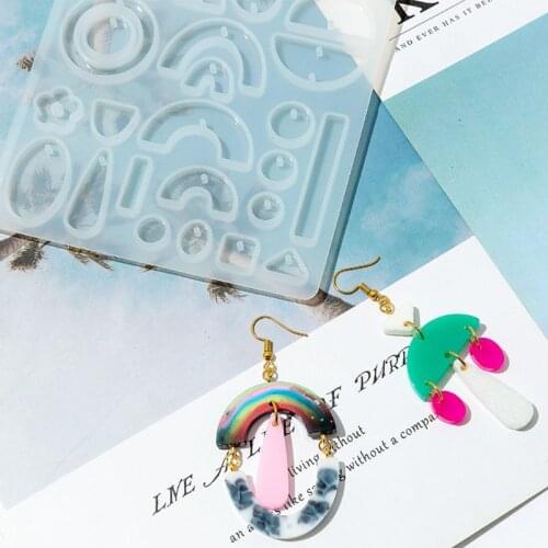 DIY Earrings Resin Molds Bohemian Drop Dangle Acrylic Earrings Epoxy Resin Molds Christmas New Year Decorations Gifts