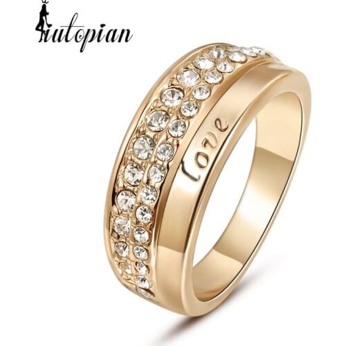 Italina Rigant Love Engagement Rings Anel For Women With Austrian Crystal Stellux Anniversary Gift Joais #RG96042