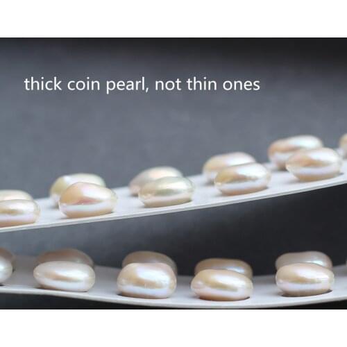 By pair high quality genuine pearl fresh water cultured baroque coin jewelry making without hole can customize drill