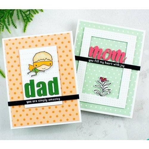 JMCRAFT 2021 DAD MOM English Letter CardMetal Cutting Dies Scrapbook Mold Cutting Mold DIY Crafts Handmade New