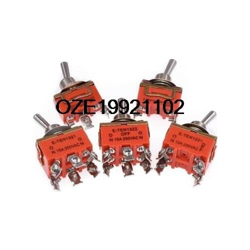 Panel Mount DPDT On-On Dual Position Toggle Switch 250V 15A E-TEN1021/1221/1322