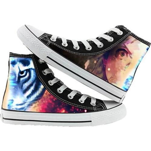 High-top Anime Bungou Stray Dogs Pattern Canvas Shoes Flats Lovers Breathable Leisure Sneakers for Girls Students 2020 Fashion