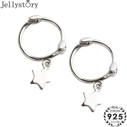 Jellystory Fashion Silver 925 Earrings for Women Star Heart-shaped Ear ring Fine Jewelry Weeding Engagement Party Gift wholesale