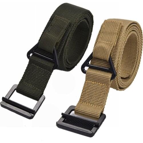 Mens Outdoor Tactical Belt Military Belt Sports Nylon Casual Belt Mountain Climbing Belt Support Waist Hunting Training