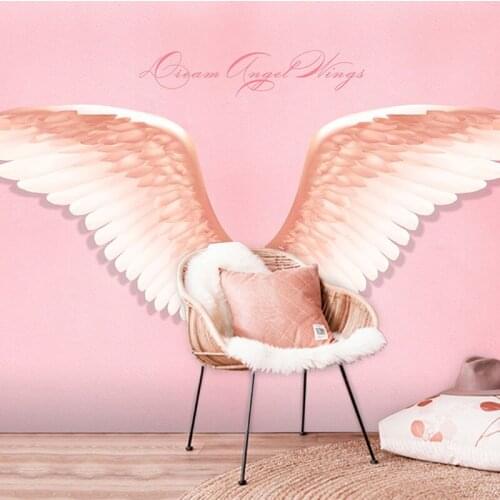 Custom 3D Feather Wing Wall Wallpaper Mural Home Decor Waterfall 3D Photo Wall Paper For Mall Bedroom Living Room