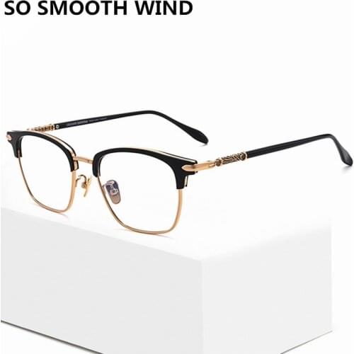 Luxury Brand Design Ultralight Titanium Optical Glasses Frame Men Women Retro Eyeglasses Prescription Myopia Spectacle