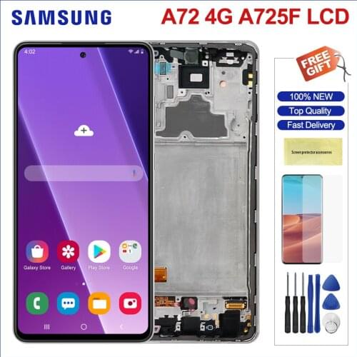Original LCD For Samsung Galaxy A72 4G LCD Display Touch Screen Digitizer Assesmbly Parts For Samsung SM-A725F A725F/DS