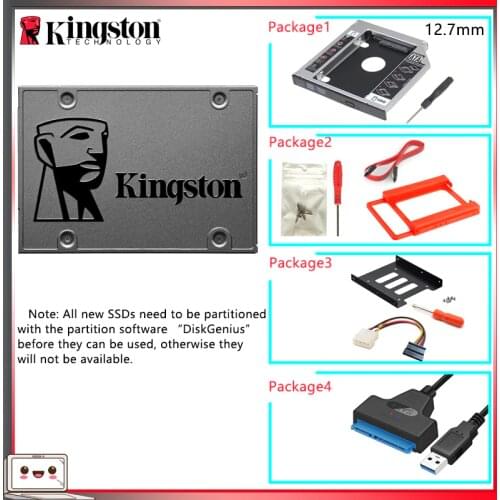 Original Kingston SSD жесткий диск 120 gb 240 gb 480 gb 960 gb SATS 3 HDD 2.5 inch Disco Duro ssd with Hdd Caddy/Adapter For PC