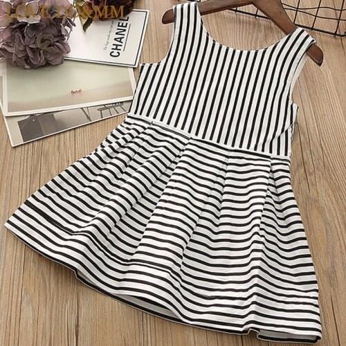 LOVE DD&MM Girls Dresses 2021 New Childrens Clothing Girls Fashion Striped Side Zipper Tank Dress Simple Comfortable Clothes