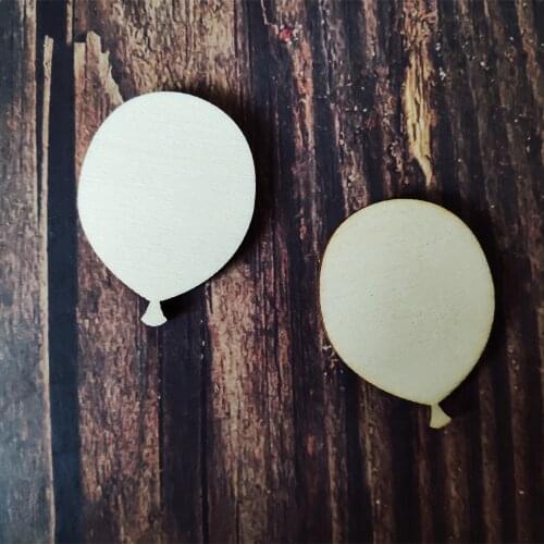 25pcs Natural Wooden Label Blank Balloon Shape For Wedding Party Decoration Pendant Handmade Accessories Wood DIY Confetti