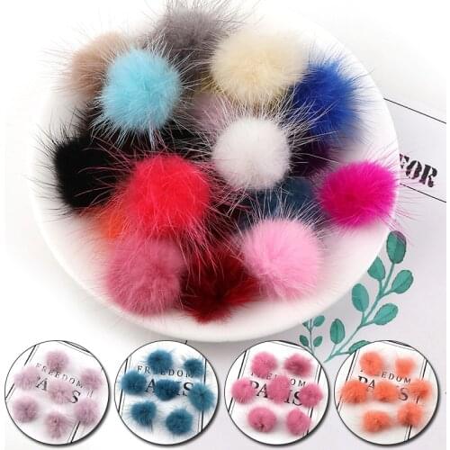 10pc 3cm Imitation Mink Pompoms Fur Balls for Sewing on Knitted Keychain Scarf Shoes Hats DIY Crafts Accessories Mix Pom Pom