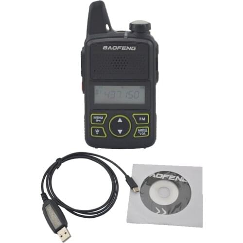 Baofeng bf-t1 UHF walkie talkie 400-470MHz 20CH 1W Mini pocket radio baofeng t1 Ham FM radio with Earpiece,programming Cable