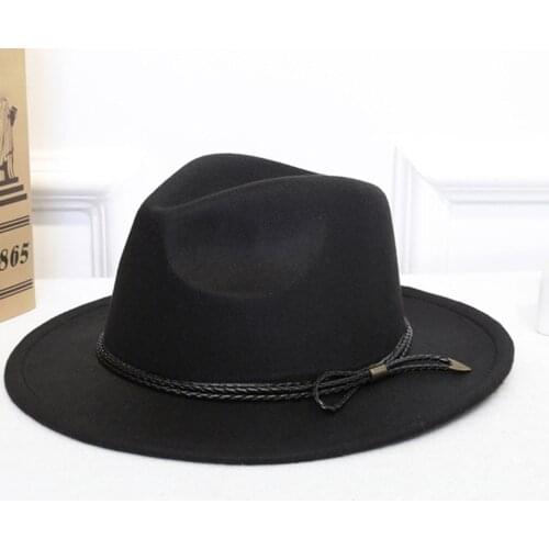 Simple Women Men Wool Vintage Crushable Wool Felt Hat With Casual Wide Brim Gentleman Elegant Lady Winter Autumn Jazz Caps #T1P