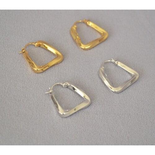 Simple metal cold wind triangle screw flower geometry niche temperament earring earrings earrings womens net red